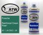 Preview: Porsche, Rainforest Green Pearl, A1 / J4 2A2 / J4: 400ml Sprühdose + 400ml Klarlack - Set, von ATW Autoteile West.